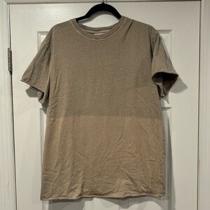 John Elliott Raw Hem Two Tone Crewneck Short Sleeve T-shirt